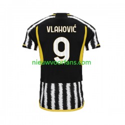 USA Juventus Heren Shirt met Bedrukking Dn Vlahovic 9 Thuis 2023-2024 Korte Mouw