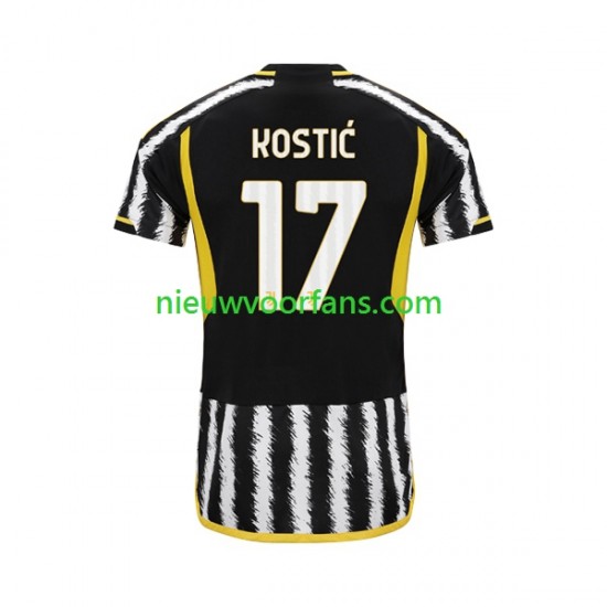 Juventus Heren Shirt met Bedrukking Filip Kostic 17 Thuis 2023-2024 Korte Mouw