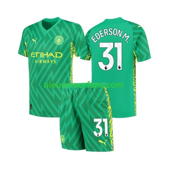 Manchester City Kind Shirt met Bedrukking Doelman Ederson Moraes 31 Thuis 2023-2024 Korte Mouw