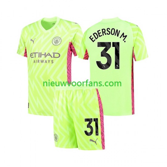 Manchester City Kind Shirt met Bedrukking Doelman Ederson Moraes 31 Derde 2023-2024 Korte Mouw
