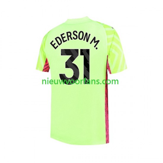 Manchester City Heren Shirt met Bedrukking Doelman Ederson Moraes 31 Derde 2023-2024 Korte Mouw