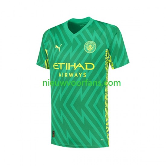 Manchester City Heren Shirt met Bedrukking Doelman Thuis 2023-2024 Korte Mouw