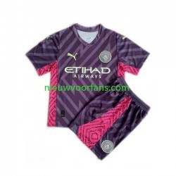 Manchester City Kind Shirt met Bedrukking Doelman Uit 2023-2024 Korte Mouw