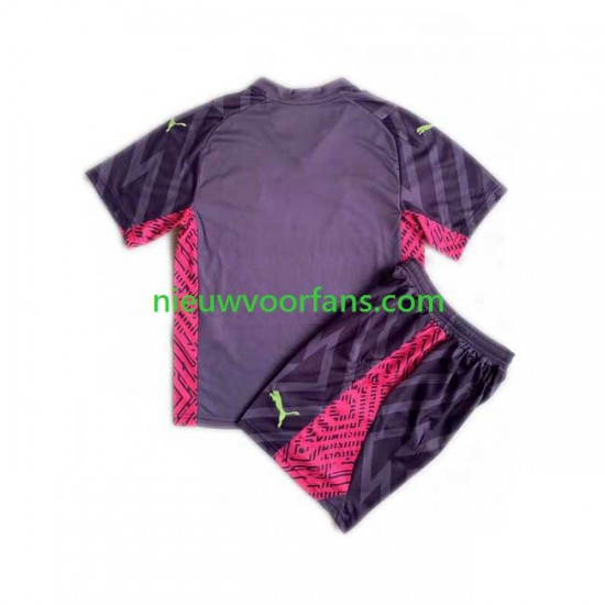 Manchester City Kind Shirt met Bedrukking Doelman Uit 2023-2024 Korte Mouw