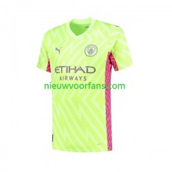 Manchester City Heren Shirt met Bedrukking Doelman Derde 2023-2024 Korte Mouw