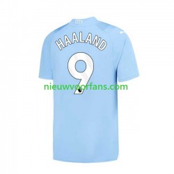 Manchester City Heren Shirt met Bedrukking Haaland 9 Thuis 2023-2024 Korte Mouw