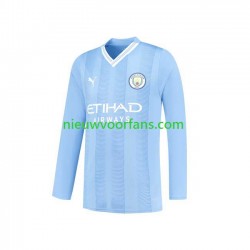 Manchester City Heren Shirt met Bedrukking Thuis 2023-2024 Lange Mouw