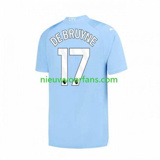 Manchester City Heren Shirt met Bedrukking Kevin De Bruyne 17 Thuis 2023-2024 Korte Mouw