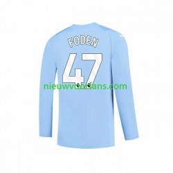Manchester City Heren Shirt met Bedrukking Phil Foden 47 Thuis 2023-2024 Lange Mouw