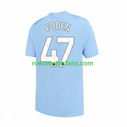 Manchester City Heren Shirt met Bedrukking Phil Foden 47 Thuis 2023-2024 Korte Mouw