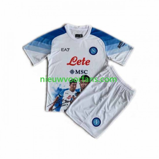 Napoli Kind Shirt met Bedrukking Face Game Minjae 3 Thuis 2022-2023 Korte Mouw