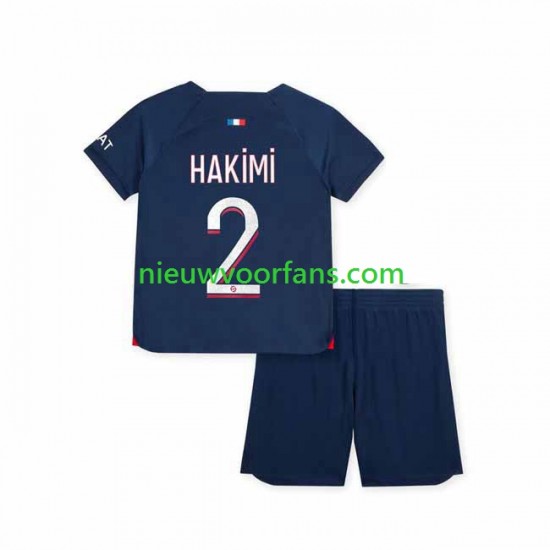 Paris Saint-Germain Kind Shirt met Bedrukking Hakimi 2 Thuis 2023-2024 Korte Mouw