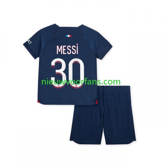 Paris Saint-Germain Kind Shirt met Bedrukking Lionel Messi 30 Thuis 2023-2024 Korte Mouw