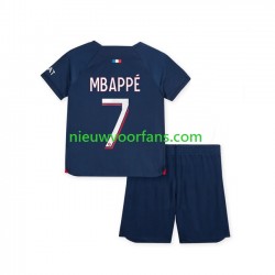 Paris Saint-Germain Kind Shirt met Bedrukking Mbappé 7 Thuis 2023-2024 Korte Mouw