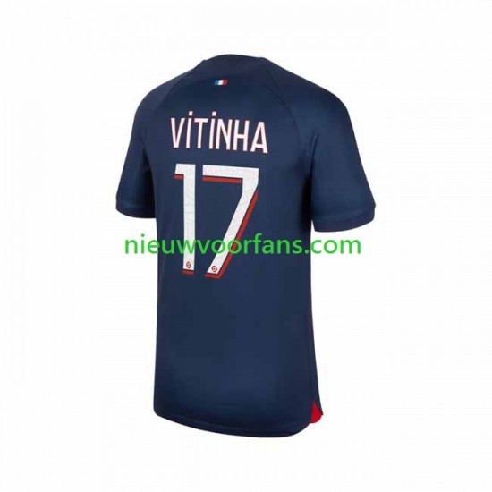 Paris Saint-Germain Heren Shirt met Bedrukking Vitinha 17 Thuis 2023-2024 Korte Mouw
