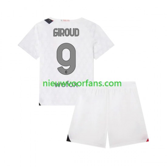 AC Milan Kind Shirt met Bedrukking Olivier Giroud 9 Uit 2023-2024 Korte Mouw