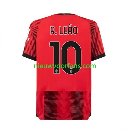AC Milan Heren Shirt met Bedrukking Rafael Leao 10 Thuis 2023-2024 Korte Mouw