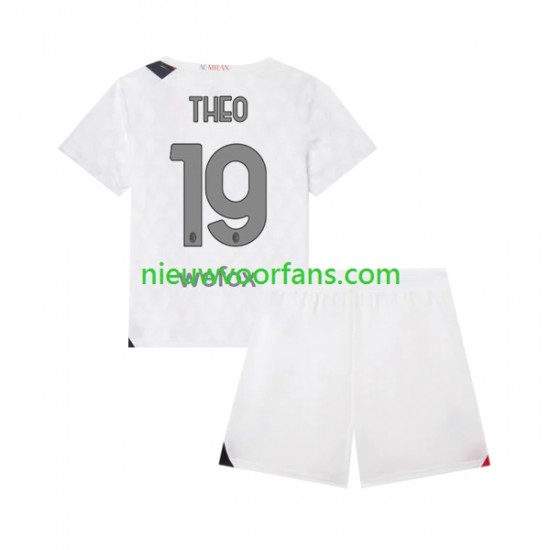 AC Milan Kind Shirt met Bedrukking Theo 19 Uit 2023-2024 Korte Mouw