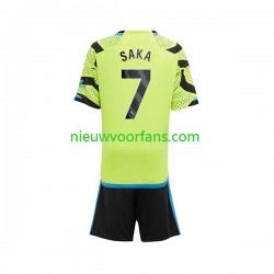 Arsenal Kind Shirt met Bedrukking Saka 7 Uit 2023-2024 Korte Mouw