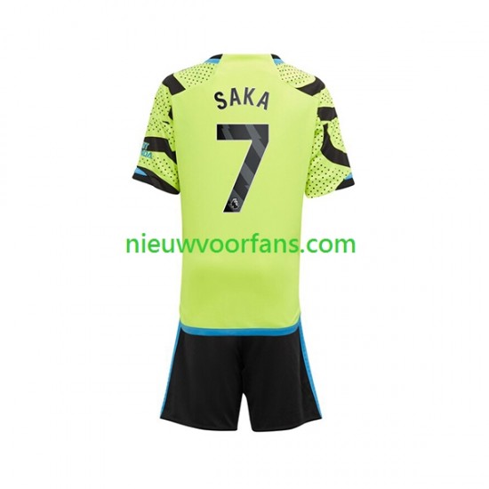 Arsenal Kind Shirt met Bedrukking Saka 7 Uit 2023-2024 Korte Mouw