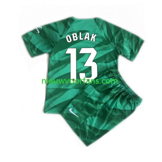 Atlético Madrid Kind Shirt met Bedrukking Doelman JAN OBLAK 13 Uit 2023-2024 Korte Mouw