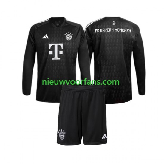 FC Bayern München Kind Shirt met Bedrukking Doelman Thuis 2023-2024 Lange Mouw