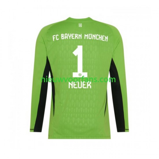 FC Bayern München Heren Shirt met Bedrukking Doelman Manuel Neuer 1 Uit 2023-2024 Lange Mouw