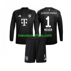 FC Bayern München Kind Shirt met Bedrukking Doelman Manuel Neuer 1 Thuis 2023-2024 Lange Mouw