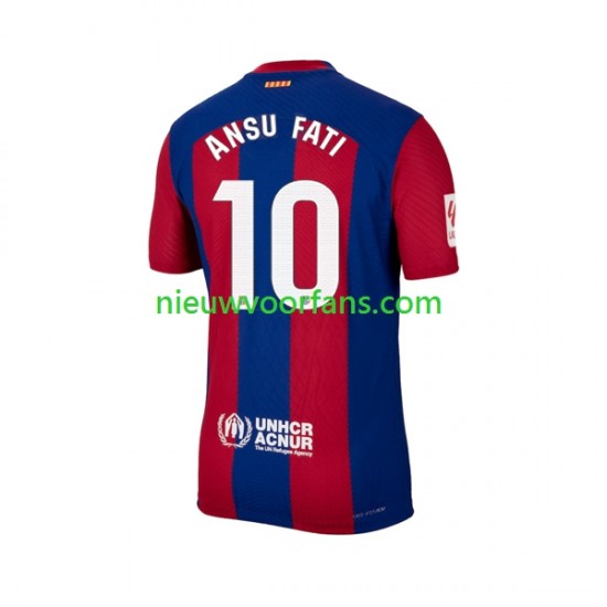 FC Barcelona Heren Shirt met Bedrukking Ansu Fati 10 Thuis 2023-2024 Korte Mouw