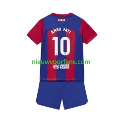 FC Barcelona Kind Shirt met Bedrukking Ansu Fati 10 Thuis 2023-2024 Korte Mouw