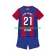 FC Barcelona Kind Shirt met Bedrukking Frenkie de Jong 21 Thuis 2023-2024 Korte Mouw
