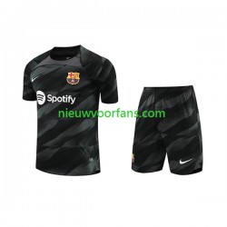 FC Barcelona Kind Shirt met Bedrukking Doelman Uit 2023-2024 Korte Mouw