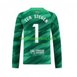 FC Barcelona Heren Shirt met Bedrukking Doelman Ter Stegen 1 Thuis 2023-2024 Lange Mouw