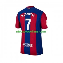 FC Barcelona Heren Shirt met Bedrukking Ousmane Dembele 7 Thuis 2023-2024 Korte Mouw