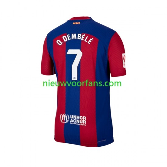 FC Barcelona Heren Shirt met Bedrukking Ousmane Dembele 7 Thuis 2023-2024 Korte Mouw
