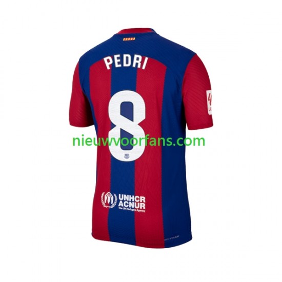 FC Barcelona Heren Shirt met Bedrukking Pedri 8 Thuis 2023-2024 Korte Mouw