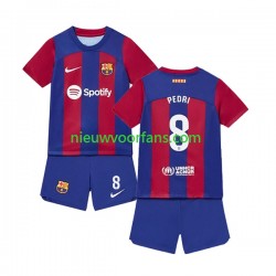 FC Barcelona Kind Shirt met Bedrukking Pedri 8 Thuis 2023-2024 Korte Mouw