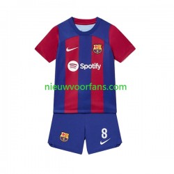 FC Barcelona Kind Shirt met Bedrukking Pedri 8 Thuis 2023-2024 Korte Mouw