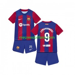 FC Barcelona Kind Shirt met Bedrukking Robert Lewandowski 9 Thuis 2023-2024 Korte Mouw