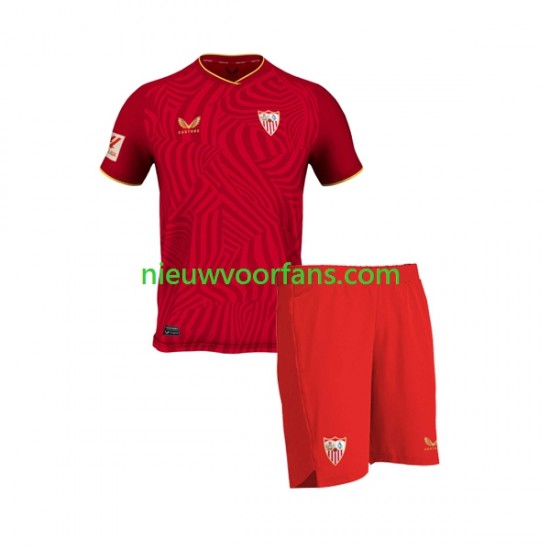 Sevilla FC Kind Shirt met Bedrukking Uit 2023-2024 Korte Mouw