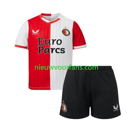 Feyenoord Rotterdam Kind Shirt met Bedrukking Thuis 2023-2024 Korte Mouw