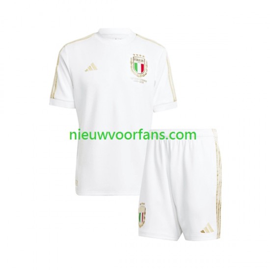 Italië Kind Shirt met Bedrukking Anniversary Thuis 2023 Korte Mouw