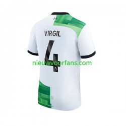 Liverpool Heren Shirt met Bedrukking Virgil van Dijk 4 Uit 2023-2024 Korte Mouw