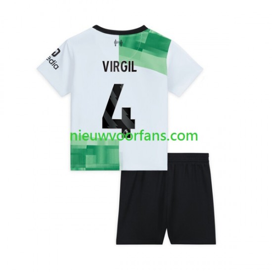 Liverpool Kind Shirt met Bedrukking Virgil van Dijk 4 Uit 2023-2024 Korte Mouw