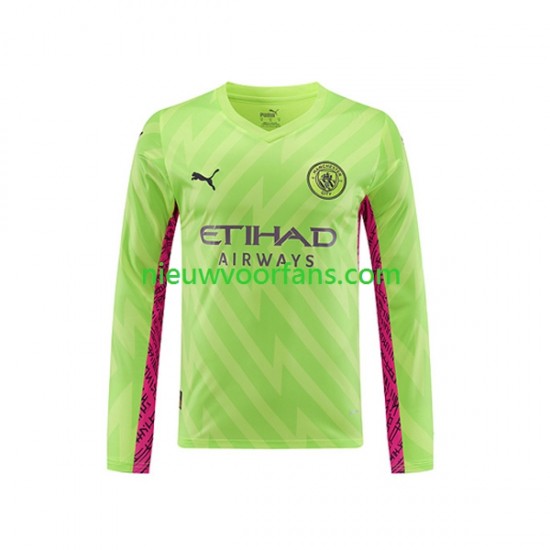 Manchester City Heren Shirt met Bedrukking Doelman Derde 2023-2024 Lange Mouw