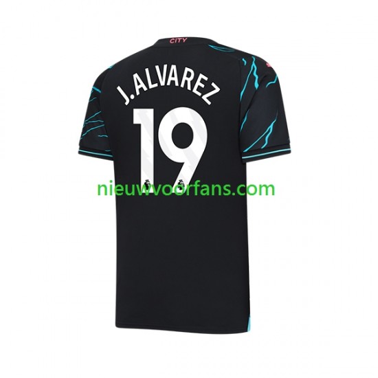 Manchester City Heren Shirt met Bedrukking Julian Alvarez 19 Derde 2023-2024 Korte Mouw