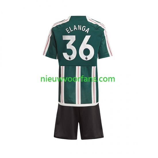 Manchester United Kind Shirt met Bedrukking Anthony Elanga 36 Uit 2023-2024 Korte Mouw