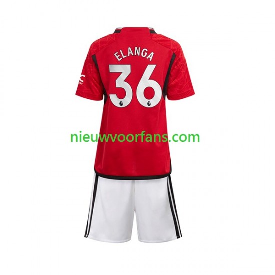 Manchester United Kind Shirt met Bedrukking Anthony Elanga 36 Thuis 2023-2024 Korte Mouw