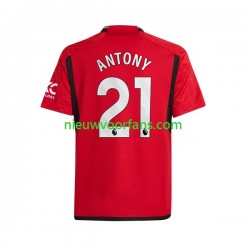Manchester United Heren Shirt met Bedrukking Antony Matheus 21 Thuis 2023-2024 Korte Mouw