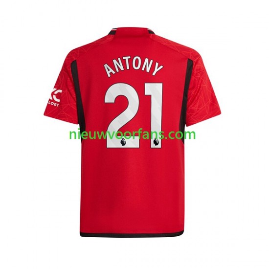 Manchester United Heren Shirt met Bedrukking Antony Matheus 21 Thuis 2023-2024 Korte Mouw